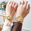 Couple Watch Business Retro Temperament Steel Strip Alloy Quartz Watch With Round Dial And Single Folding Buckle