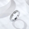 Couple Wedding Ring Silver Plated Synthetic Moissanite Round Star Pattern Simple Style
