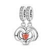 Couple Wings Heart Puzzle Charm Pendant Beads Diy Jewelry Bracelet Accessories Copper Silver Plated Dripping Oil Style