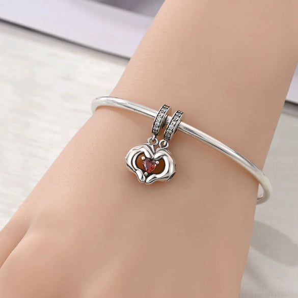 Couple Wings Heart Puzzle Charm Pendant Beads Diy Jewelry Bracelet Accessories Copper Silver Plated Dripping Oil Style