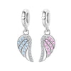 Couple Wings Heart Puzzle Charm Pendant Beads Diy Jewelry Bracelet Accessories Copper Silver Plated Dripping Oil Style
