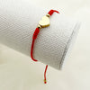 Couple Woven Red Rope Stainless Steel Heart Shape Love Bracelet Electroplated