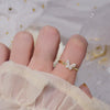 Couples Alloy Butterfly Opening Ring With Geometric Pattern And Electroplating Treatment
