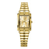 Couple's Business Style Alloy Case Stainless Steel Strap Rectangle Dial Watch With Printed Logo