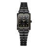 Couple's Business Style Alloy Case Stainless Steel Strap Rectangle Dial Watch With Printed Logo