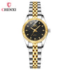 Couple's Business Style Quartz Watch With Rhinestones Alloy Case Stainless Steel Band And Round Dial