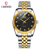 Couple's Business Style Quartz Watch With Rhinestones Alloy Case Stainless Steel Band And Round Dial