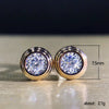 Couple's Copper Electroplated Geometric Pattern Inlaid Zircon Earrings