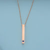 Couples Cuboid Stainless Steel Necklace With Geometric Pattern And Electroplating Treatment