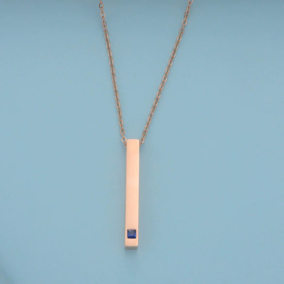 Couples Cuboid Stainless Steel Necklace With Geometric Pattern And Electroplating Treatment
