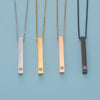 Couples Cuboid Stainless Steel Necklace With Geometric Pattern And Electroplating Treatment
