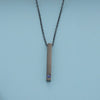 Couples Cuboid Stainless Steel Necklace With Geometric Pattern And Electroplating Treatment