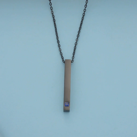 Couples Cuboid Stainless Steel Necklace With Geometric Pattern And Electroplating Treatment