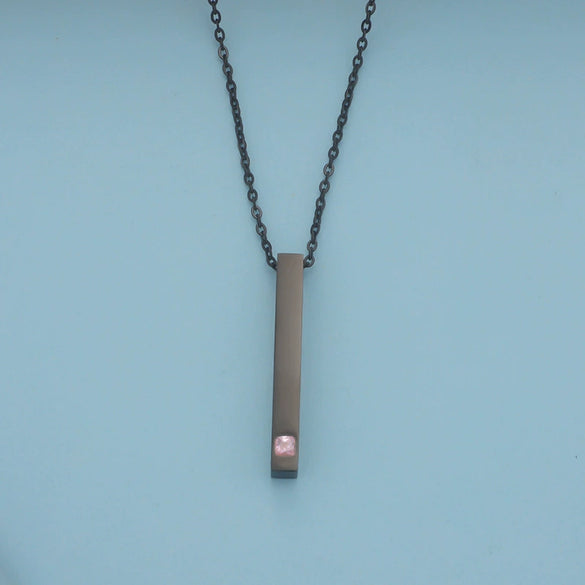 Couples Cuboid Stainless Steel Necklace With Geometric Pattern And Electroplating Treatment