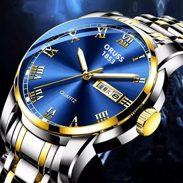 Couple's Leisure Quartz Watch With Alloy Case And Stainless Steel Strap