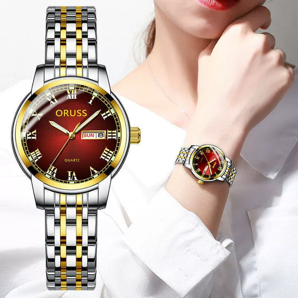 Couple's Leisure Quartz Watch With Alloy Case And Stainless Steel Strap