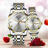 Couple's Leisure Quartz Watch With Alloy Case And Stainless Steel Strap
