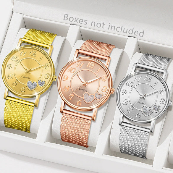 Couple's Leisure Style Alloy Watch With Round Dial