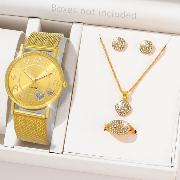 Couple's Leisure Style Alloy Watch With Round Dial