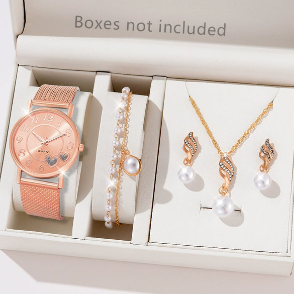 Couple's Leisure Style Alloy Watch With Round Dial