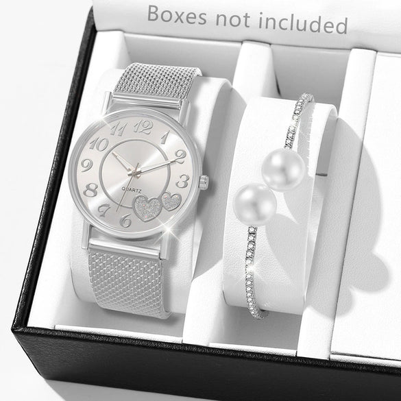 Couple's Leisure Style Alloy Watch With Round Dial