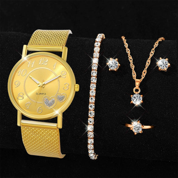 Couple's Leisure Style Alloy Watch With Round Dial