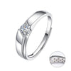 Couple's Moissanite Ring S925 Sterling Silver Geometric Niche Style Polish