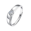 Couple's Moissanite Ring S925 Sterling Silver Geometric Niche Style Polish