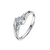 Couple's Moissanite Ring S925 Sterling Silver Geometric Niche Style Polish