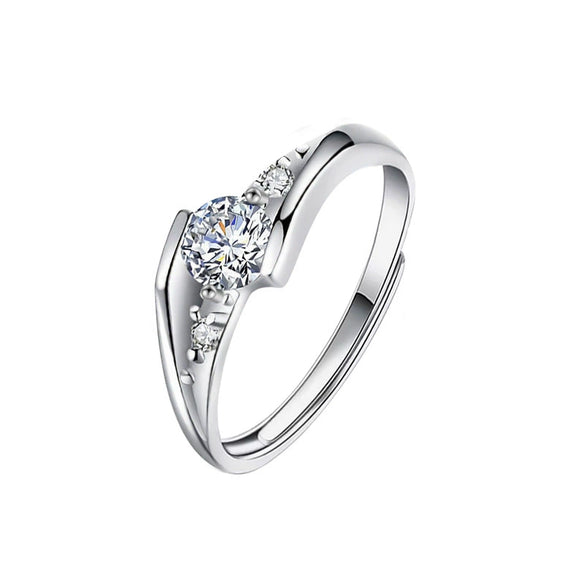Couple's Moissanite Ring S925 Sterling Silver Geometric Niche Style Polish