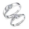 Couple's Moissanite Ring 925 Sterling Silver Fashion Geometric Electroplated