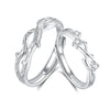 Couple's Niche Fashion Simple Opening Ring 225 Silver With Tree Vine And Flower Pattern Electroplated
