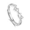 Couple's Niche Fashion Simple Opening Ring 225 Silver With Tree Vine And Flower Pattern Electroplated