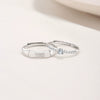 Couples Pair Ring S925 Silver Diamond Geometric Style
