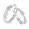 Couples Pair Ring S925 Silver Diamond Geometric Style