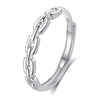 Couple's Pair Ring S925 Silver Niche Light Luxury Versatile Adjustable Ring With Diamond Design