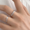 Couple's Pair Ring S925 Silver Niche Light Luxury Versatile Adjustable Ring With Diamond Design