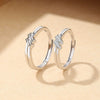 Couple's Pair S925 Sterling Silver Twin Knot Opening Ring Geometric Diamond Fashion Jewelry