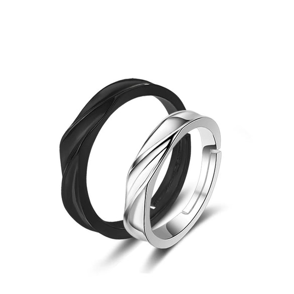 Couple's Ring S925 Sterling Silver Geometric Style Electroplated Jewelry