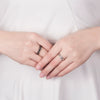 Couple's Ring S925 Sterling Silver Geometric Style Electroplated Jewelry