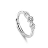 Couple's Ring 925 Sterling Silver Geometric Diamond Style