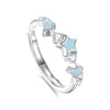 Couple's Ring 925 Sterling Silver Star Pattern Electroplated Jewelry