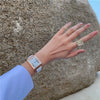 Couple's Square Alloy Case Ordinary Glass Mirror Casual Quartz Belt Pointer Watch
