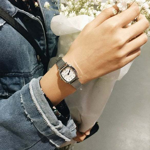 Couple's Square Alloy Watch Retro Style Simple Temperament