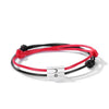 Couple's Sterling Silver 925 Hand Rope Bracelet With Geometric Sun Moon Pendant Electroplated