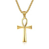 Couple's Titanium Steel Cross Necklace With Alloy Pendant Baking Paint Design Woolen Chain Hiphop Trendy Styling With Animals And Zodiac Pattern