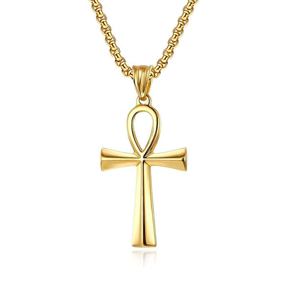 Couple's Titanium Steel Cross Necklace With Alloy Pendant Baking Paint Design Woolen Chain Hiphop Trendy Styling With Animals And Zodiac Pattern