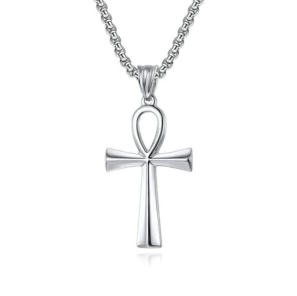 Couple's Titanium Steel Cross Necklace With Alloy Pendant Baking Paint Design Woolen Chain Hiphop Trendy Styling With Animals And Zodiac Pattern