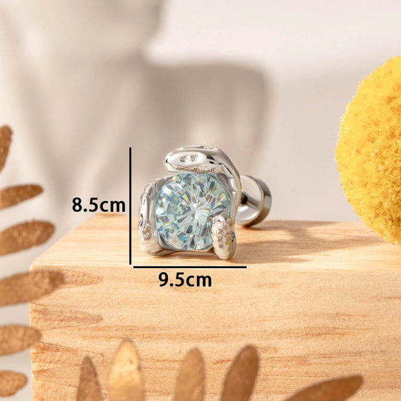 Couple's Titanium Steel Inlaid Zircon Animals Zodiac Ear Nails