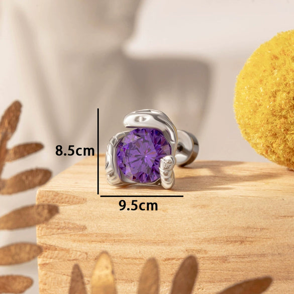 Couple's Titanium Steel Inlaid Zircon Animals Zodiac Ear Nails